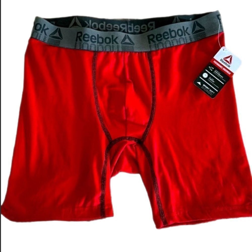 NWT Reebok Performance Moisture-Wicking Boxer Briefs Red Size S